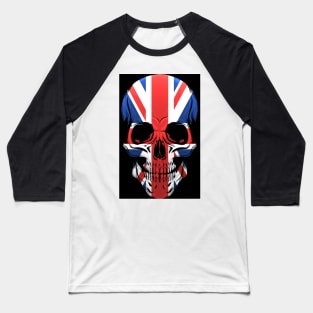 The United Kingdom Flag Skull Illustration Baseball T-Shirt